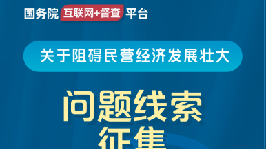 想看日逼的网站视频免费看国务院“互联网+督查”平台公开征集阻碍民营经济发展壮大问题线索